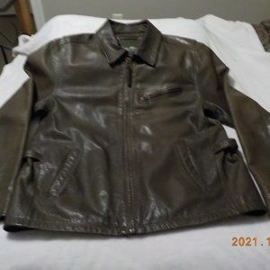 Rare Find Eddie Bauer Men's Buffalo Leather Stine Jacket sz Large/Tall